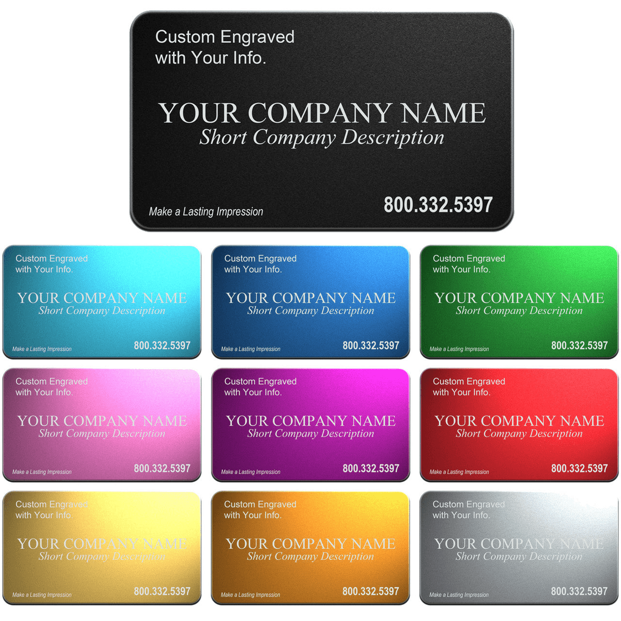 Laser Engraved Aluminum Business Cards