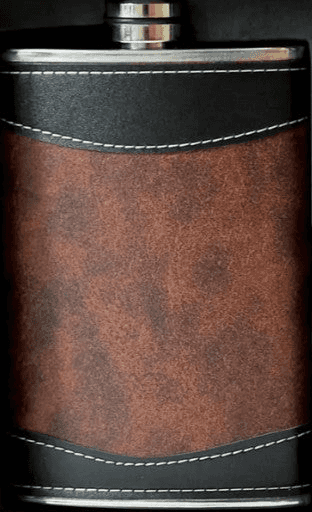 Leather wrapped Stainless Flask - Custom Laser Engraved with your design