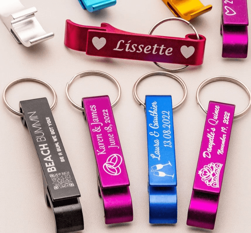 Bottle Opener Aluminum Key Chain - Custom Engraved